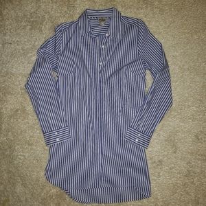Como Vintage Blue Striped Button Down Long Sleeve Shirt Rodeo
